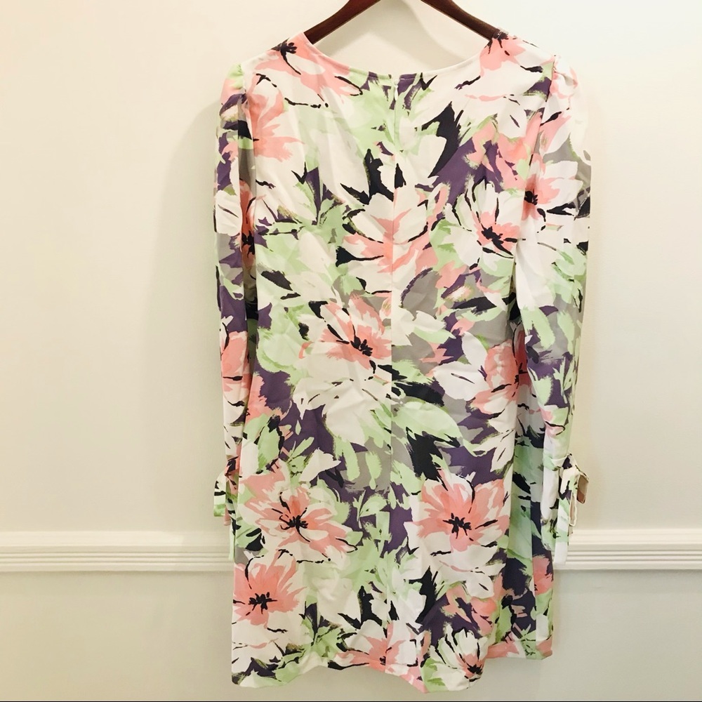 NWT Nine West Floral Shift Dress pink green white - Picture 3 of 11